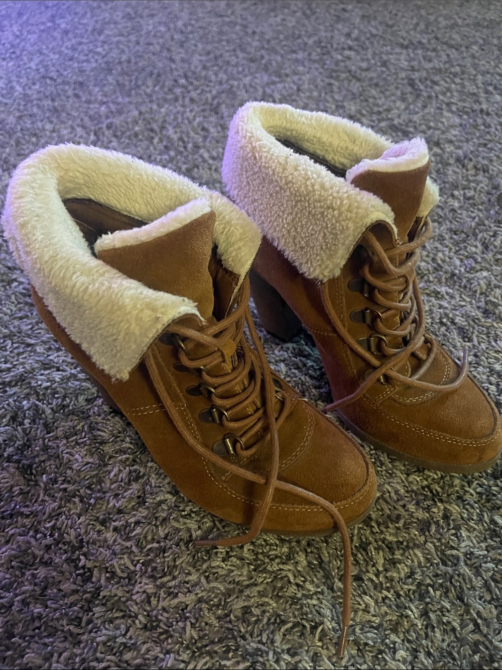 Women's Bjorndal Faux-Shearling Lace-Up Ankle Boot in Brown (6)